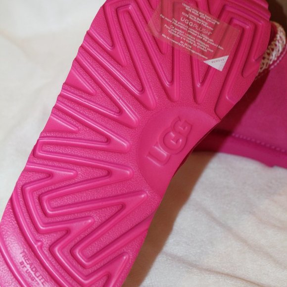 NIB UGG WOMEN'S TASMAN SUEDE SHEARLING SLIP ON SLIPPERS PINK - Picture 6 of 7
